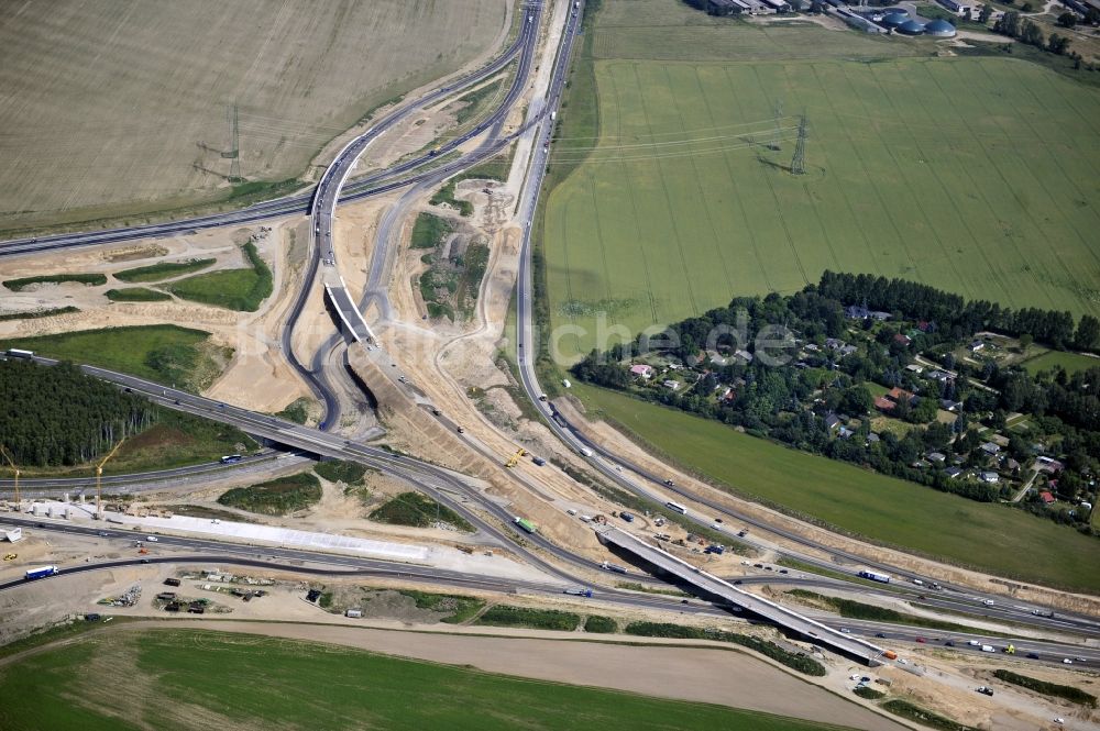 Luftaufnahme Schwanebeck - Baustelle Autobahndreieck Schwanebeck bzw. Kreuz Barnim