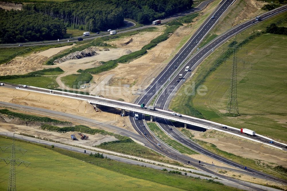 Schwanebeck von oben - Baustelle Autobahndreieck Schwanebeck bzw. Kreuz Barnim