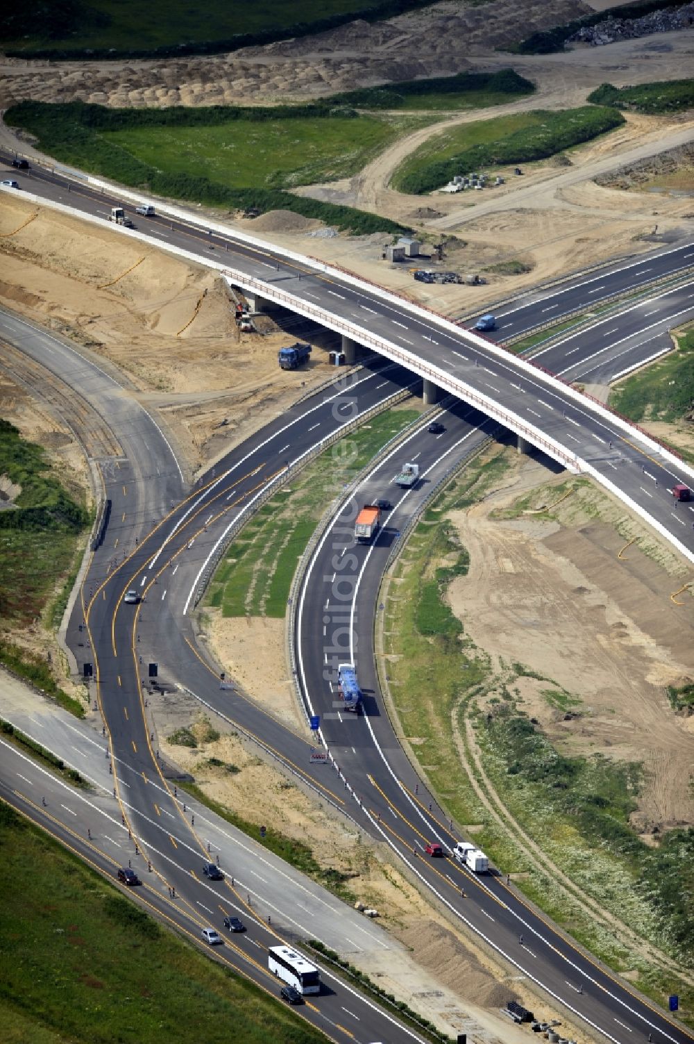 Luftaufnahme Schwanebeck - Baustelle Autobahndreieck Schwanebeck bzw. Kreuz Barnim