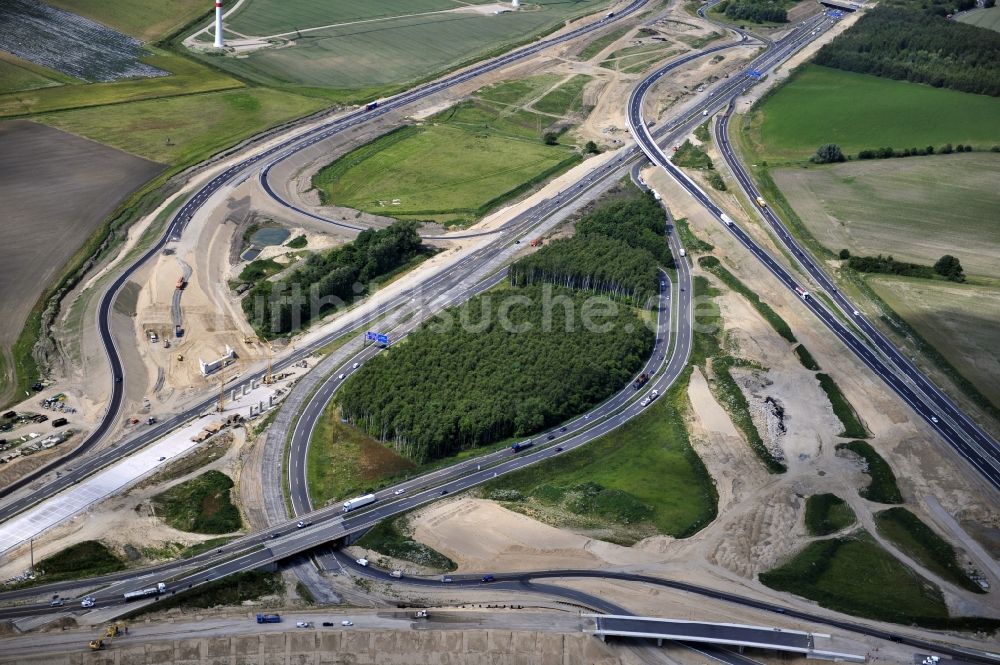 Schwanebeck von oben - Baustelle Autobahndreieck Schwanebeck bzw. Kreuz Barnim