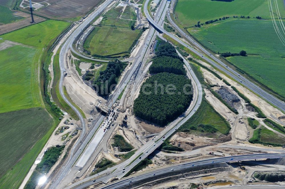 Schwanebeck von oben - Baustelle Autobahndreieck Schwanebeck bzw. Kreuz Barnim