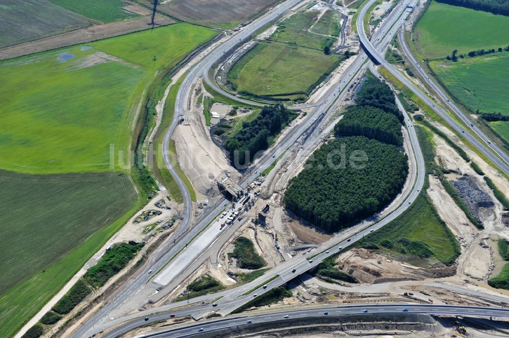 Schwanebeck aus der Vogelperspektive: Baustelle Autobahndreieck Schwanebeck bzw. Kreuz Barnim