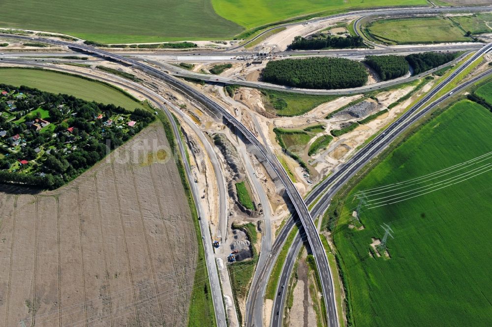 Luftaufnahme Schwanebeck - Baustelle Autobahndreieck Schwanebeck bzw. Kreuz Barnim