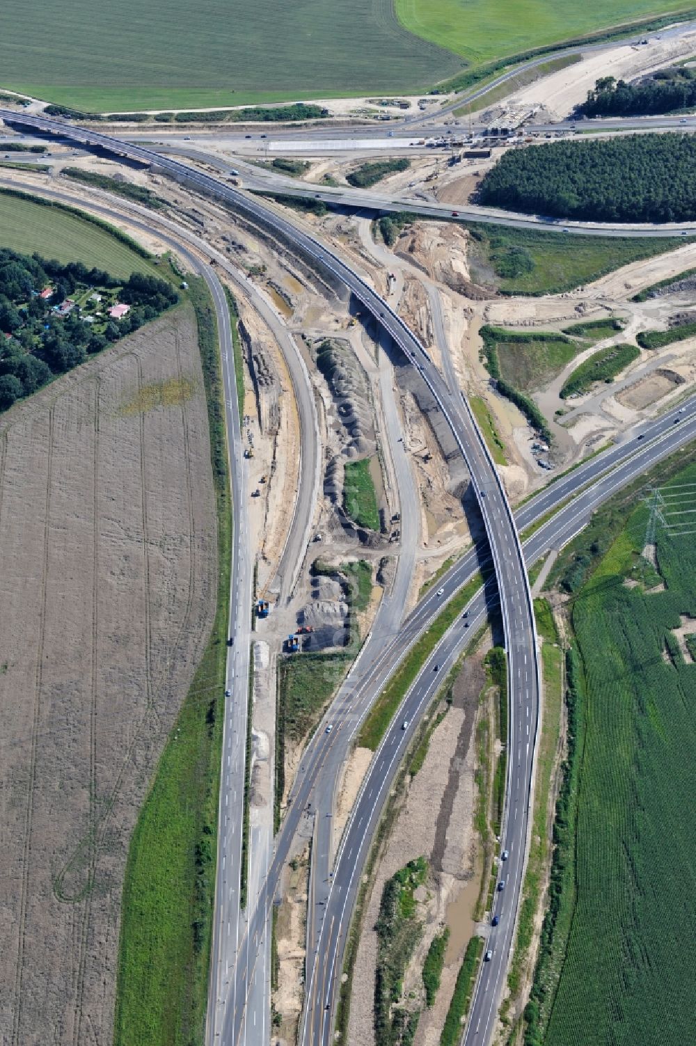 Schwanebeck von oben - Baustelle Autobahndreieck Schwanebeck bzw. Kreuz Barnim