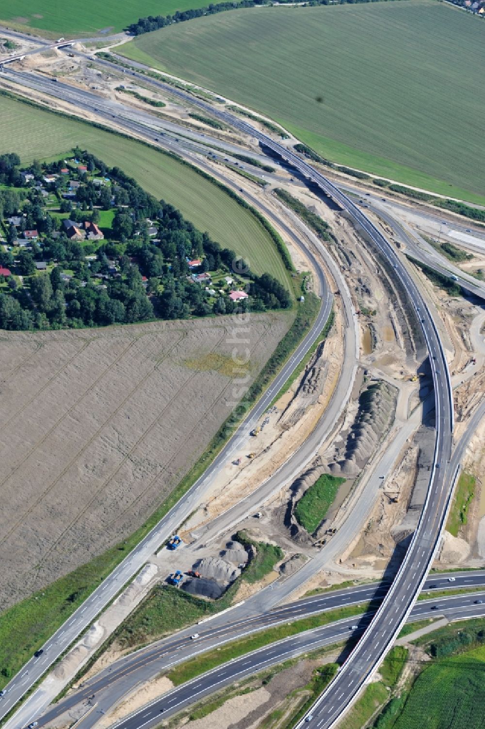 Schwanebeck aus der Vogelperspektive: Baustelle Autobahndreieck Schwanebeck bzw. Kreuz Barnim