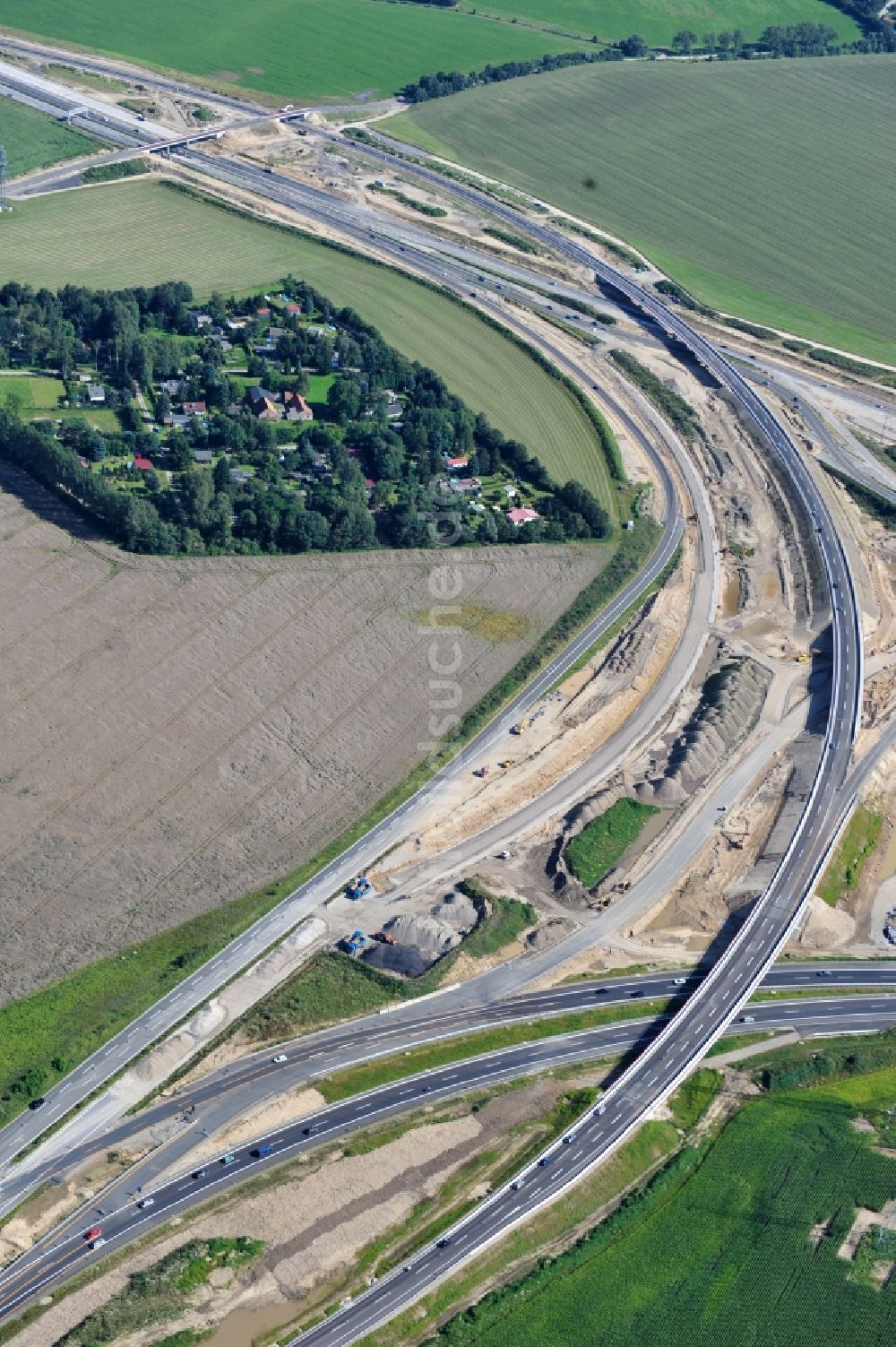 Luftbild Schwanebeck - Baustelle Autobahndreieck Schwanebeck bzw. Kreuz Barnim