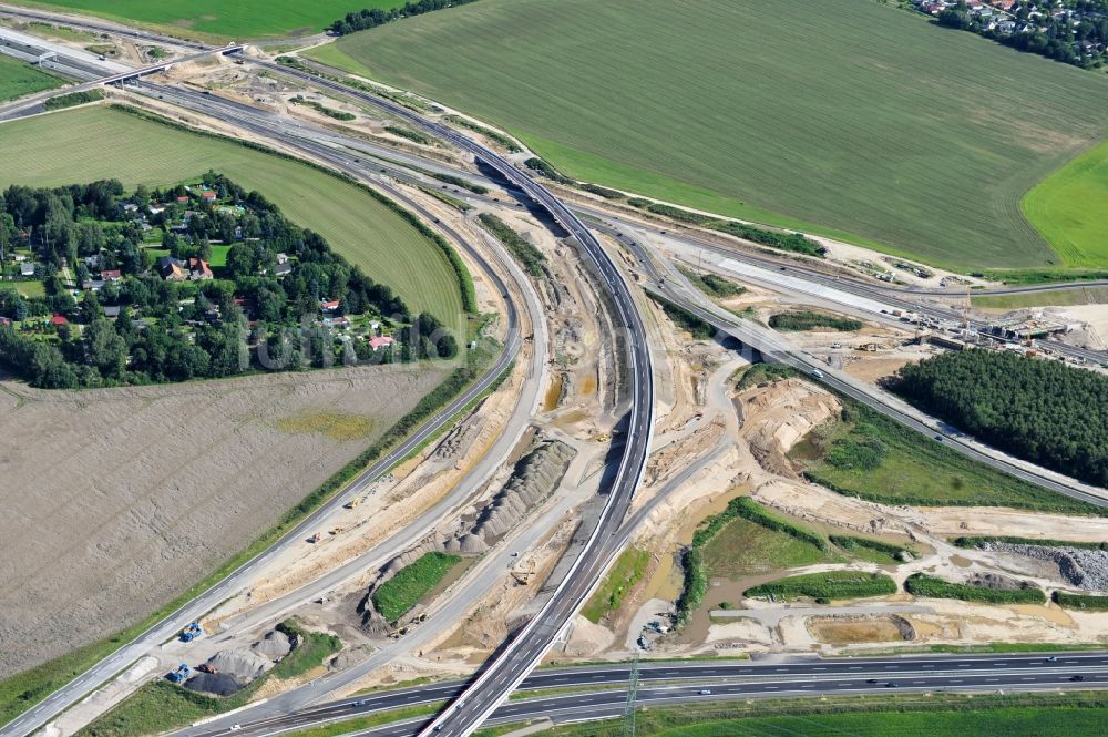 Luftaufnahme Schwanebeck - Baustelle Autobahndreieck Schwanebeck bzw. Kreuz Barnim