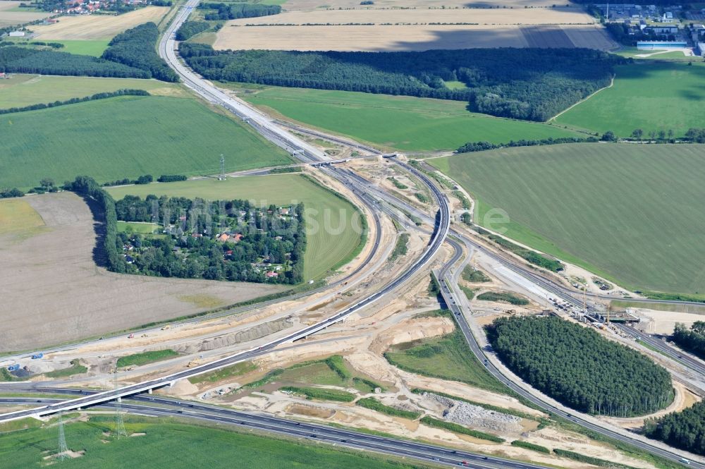 Schwanebeck von oben - Baustelle Autobahndreieck Schwanebeck bzw. Kreuz Barnim