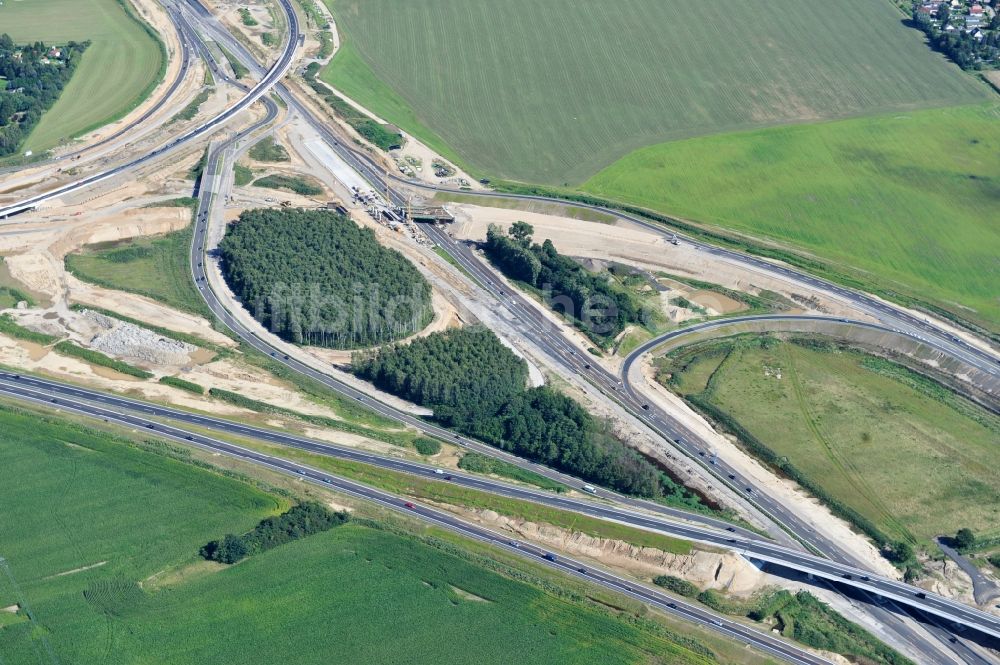 Schwanebeck aus der Vogelperspektive: Baustelle Autobahndreieck Schwanebeck bzw. Kreuz Barnim