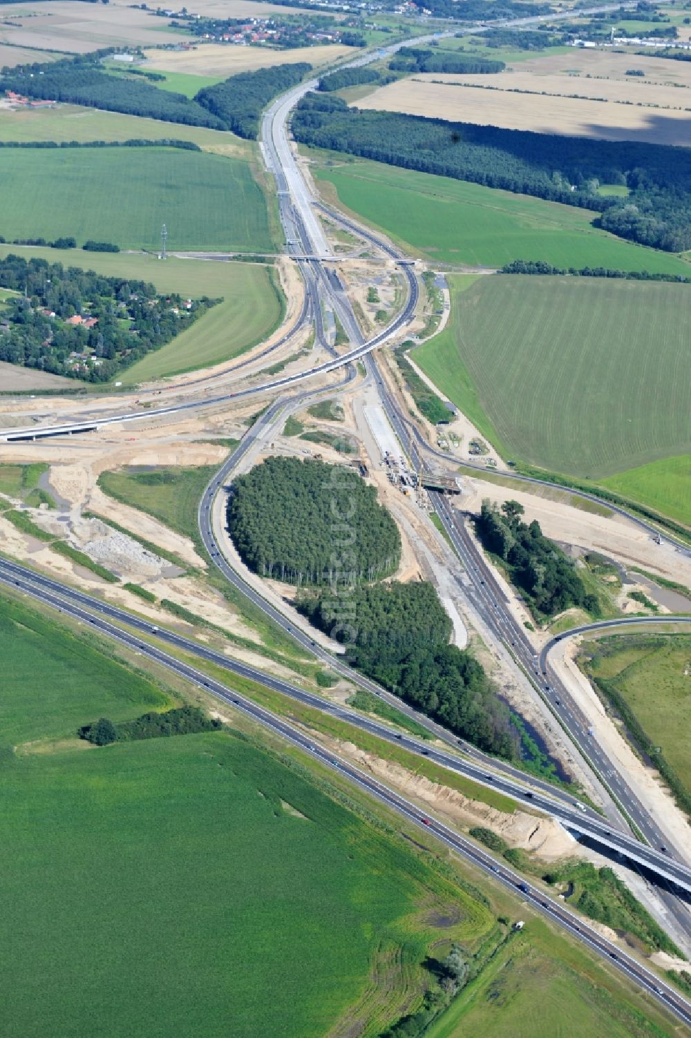 Luftbild Schwanebeck - Baustelle Autobahndreieck Schwanebeck bzw. Kreuz Barnim