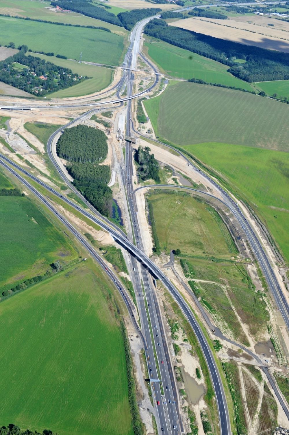 Luftaufnahme Schwanebeck - Baustelle Autobahndreieck Schwanebeck bzw. Kreuz Barnim