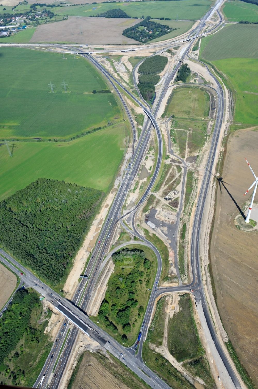 Schwanebeck von oben - Baustelle Autobahndreieck Schwanebeck bzw. Kreuz Barnim