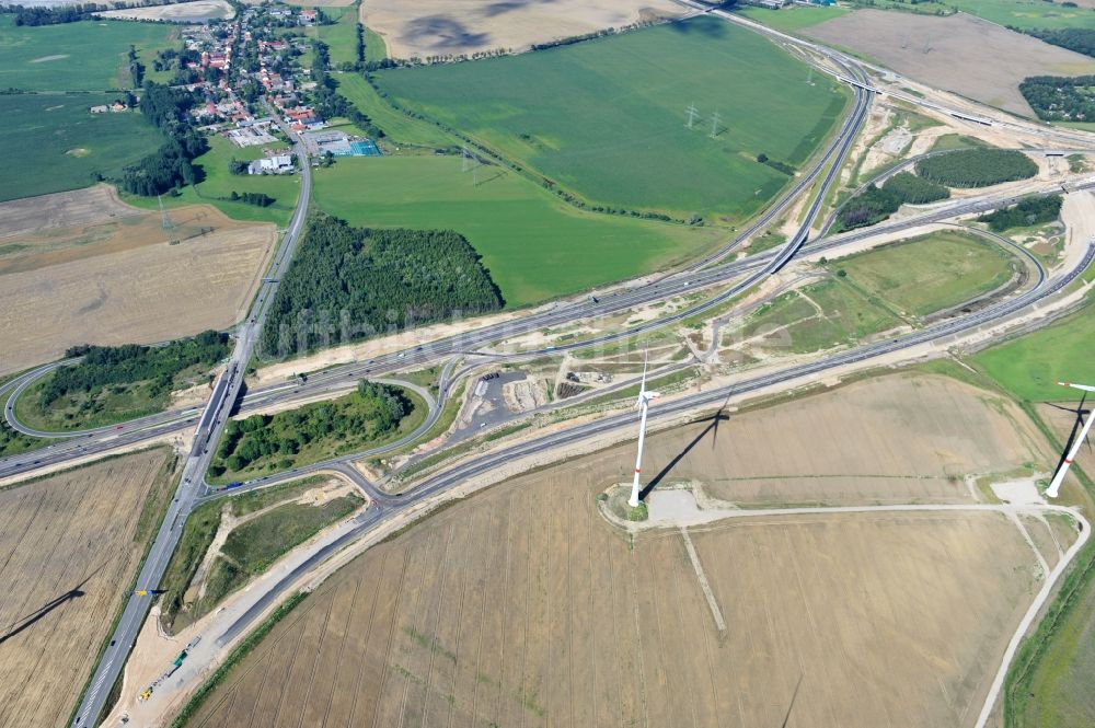 Schwanebeck aus der Vogelperspektive: Baustelle Autobahndreieck Schwanebeck bzw. Kreuz Barnim