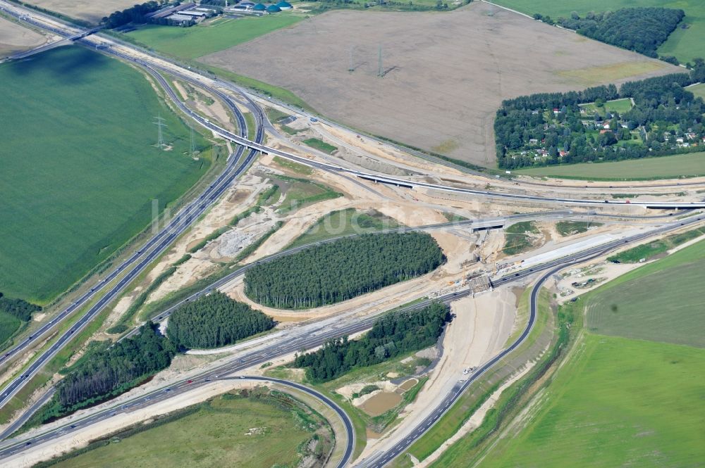 Luftaufnahme Schwanebeck - Baustelle Autobahndreieck Schwanebeck bzw. Kreuz Barnim