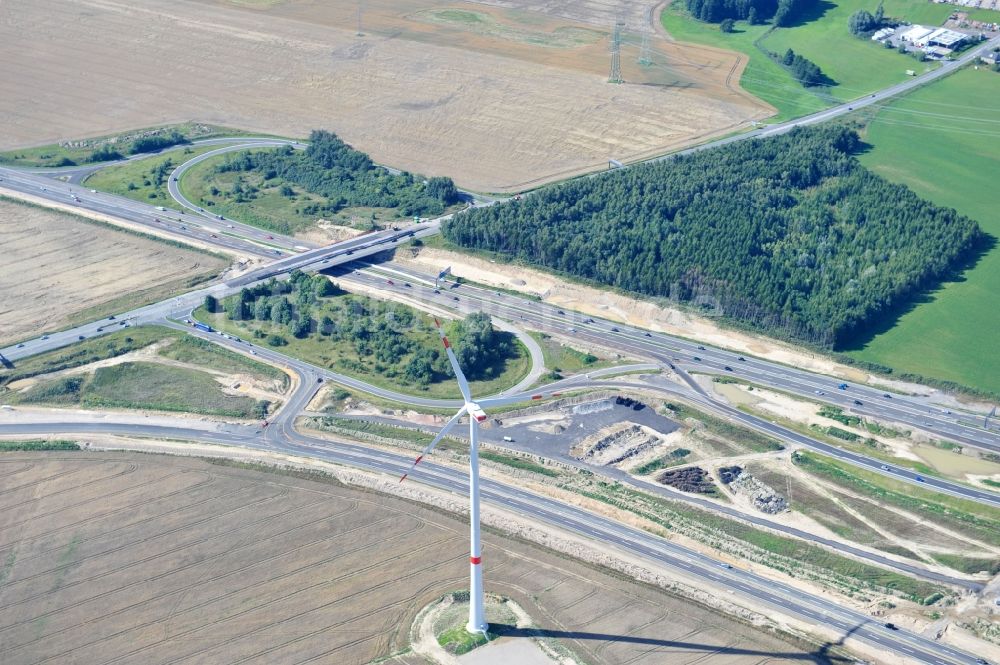 Schwanebeck von oben - Baustelle Autobahndreieck Schwanebeck bzw. Kreuz Barnim