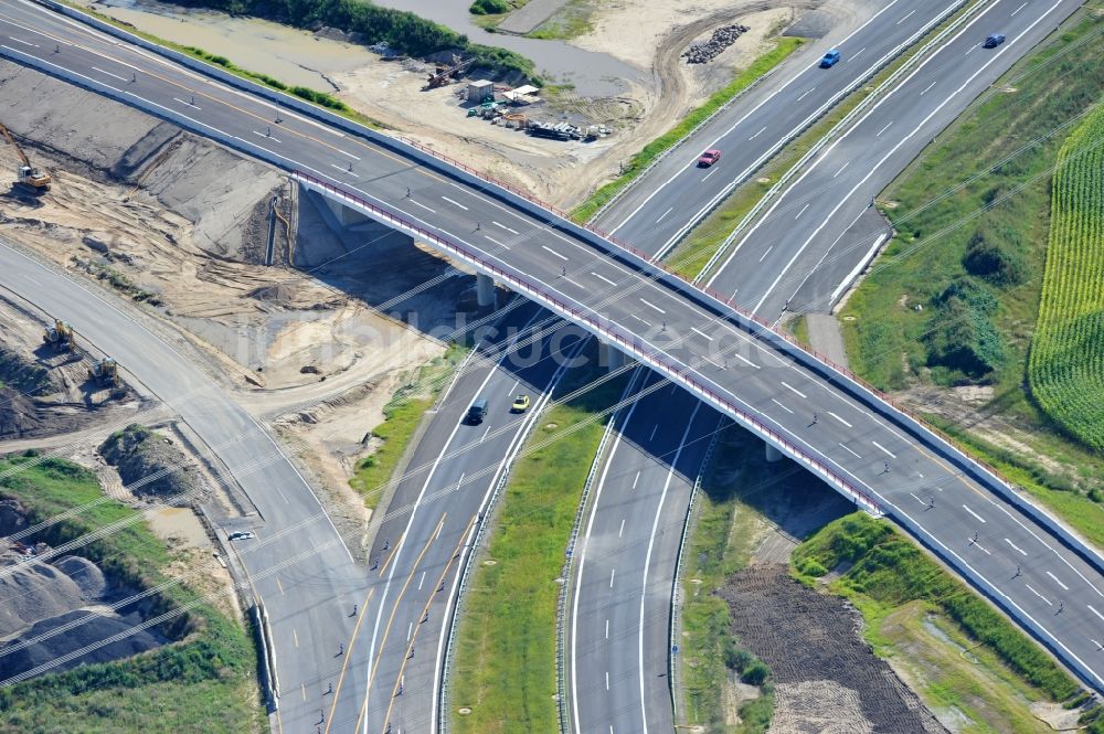 Schwanebeck aus der Vogelperspektive: Baustelle Autobahndreieck Schwanebeck bzw. Kreuz Barnim