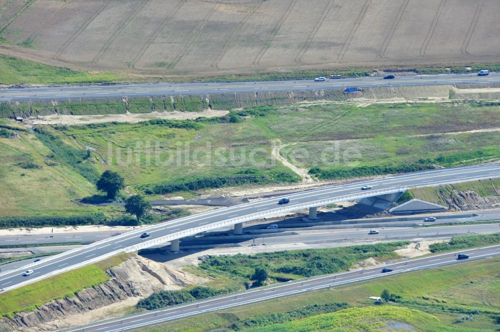 Schwanebeck von oben - Baustelle Autobahndreieck Schwanebeck bzw. Kreuz Barnim