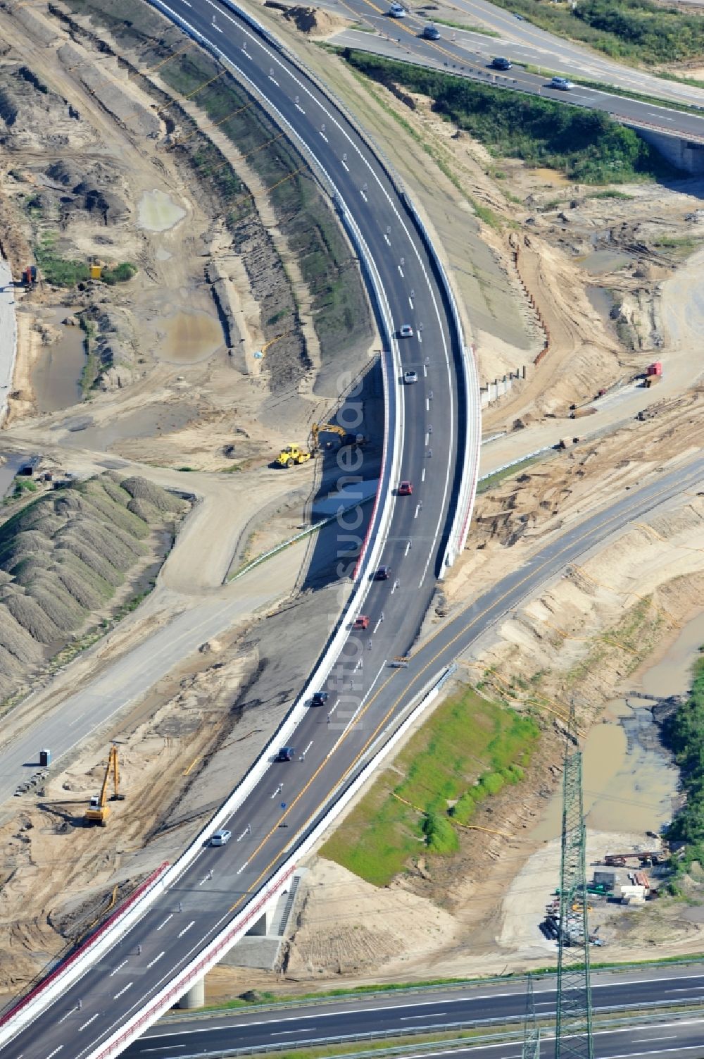 Luftaufnahme Schwanebeck - Baustelle Autobahndreieck Schwanebeck bzw. Kreuz Barnim