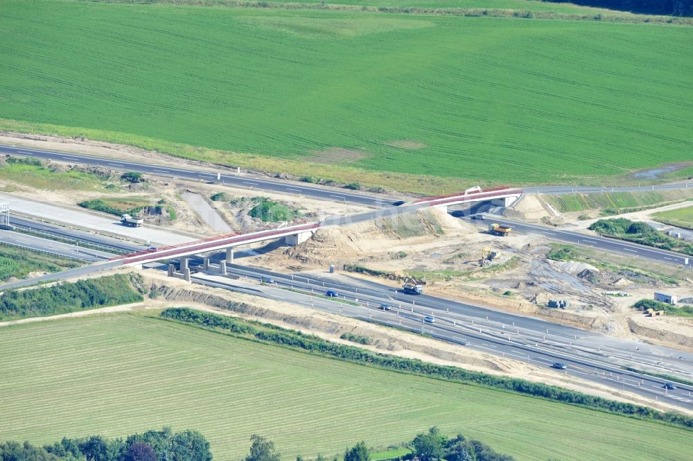 Schwanebeck von oben - Baustelle Autobahndreieck Schwanebeck bzw. Kreuz Barnim