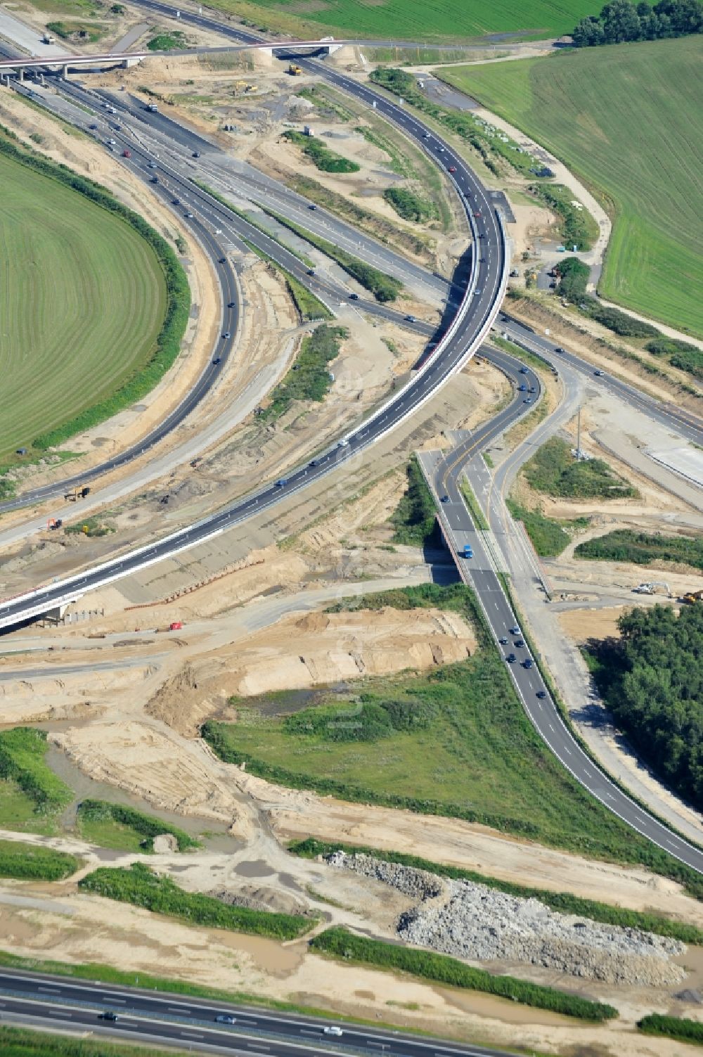 Luftbild Schwanebeck - Baustelle Autobahndreieck Schwanebeck bzw. Kreuz Barnim