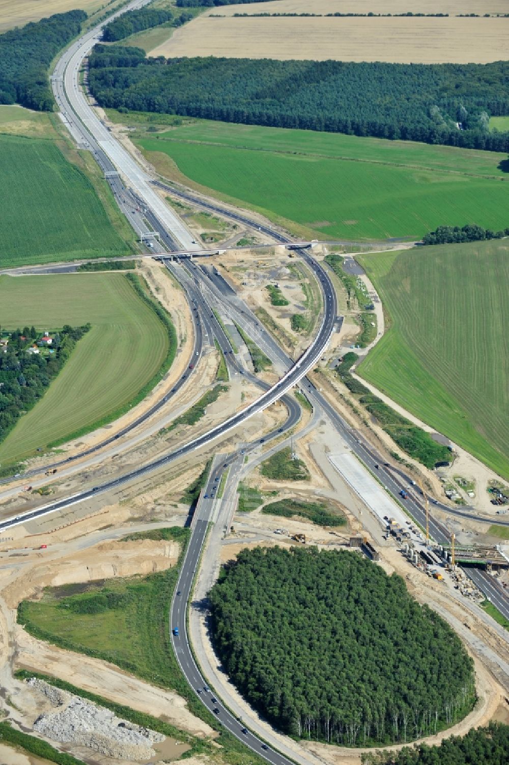 Luftaufnahme Schwanebeck - Baustelle Autobahndreieck Schwanebeck bzw. Kreuz Barnim