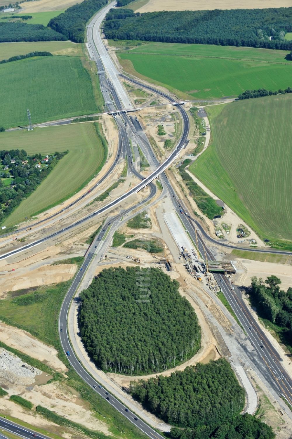 Schwanebeck von oben - Baustelle Autobahndreieck Schwanebeck bzw. Kreuz Barnim