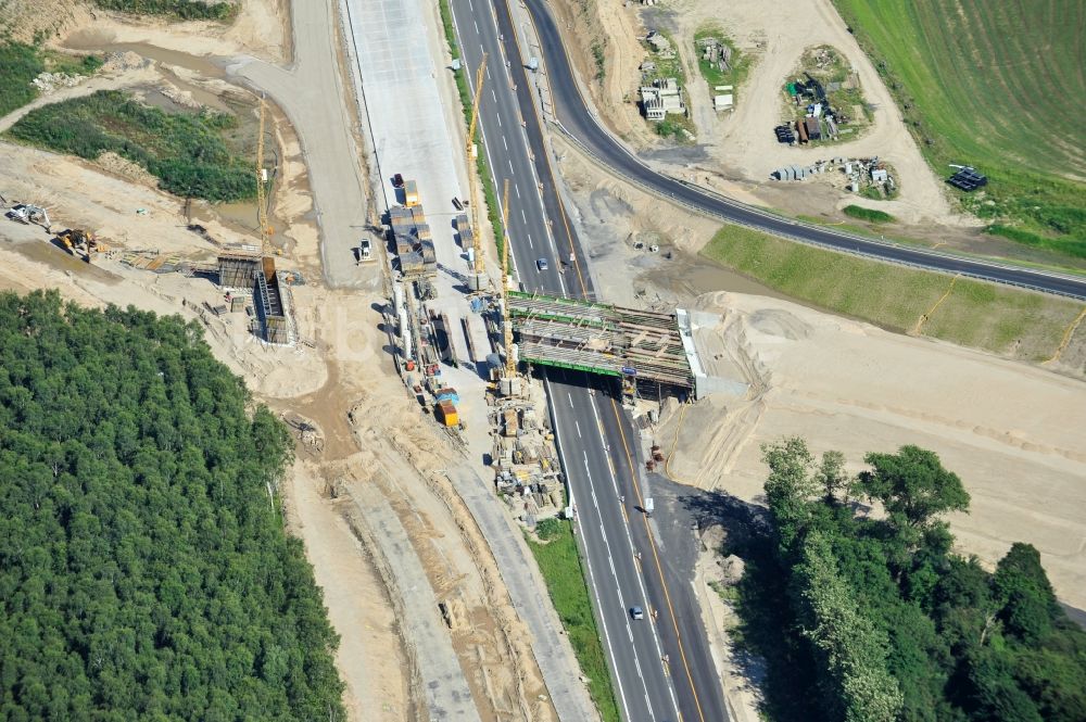 Schwanebeck aus der Vogelperspektive: Baustelle Autobahndreieck Schwanebeck bzw. Kreuz Barnim