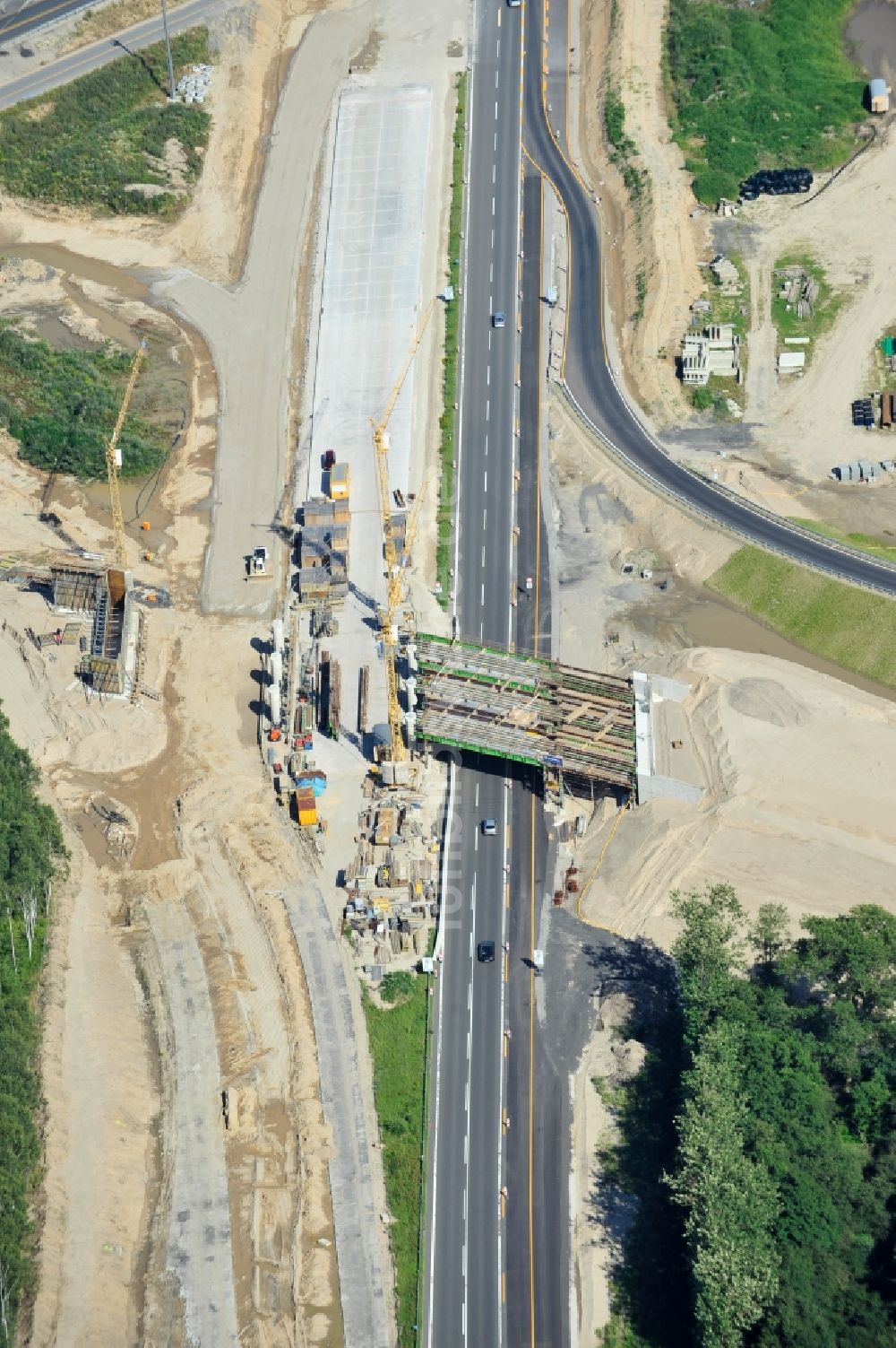 Luftbild Schwanebeck - Baustelle Autobahndreieck Schwanebeck bzw. Kreuz Barnim