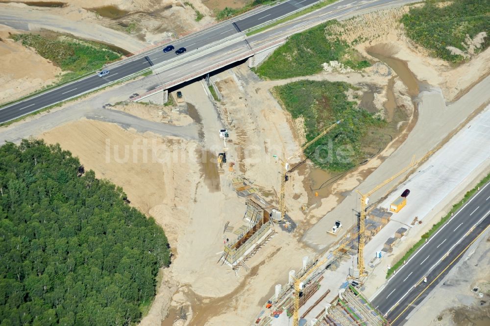 Luftaufnahme Schwanebeck - Baustelle Autobahndreieck Schwanebeck bzw. Kreuz Barnim