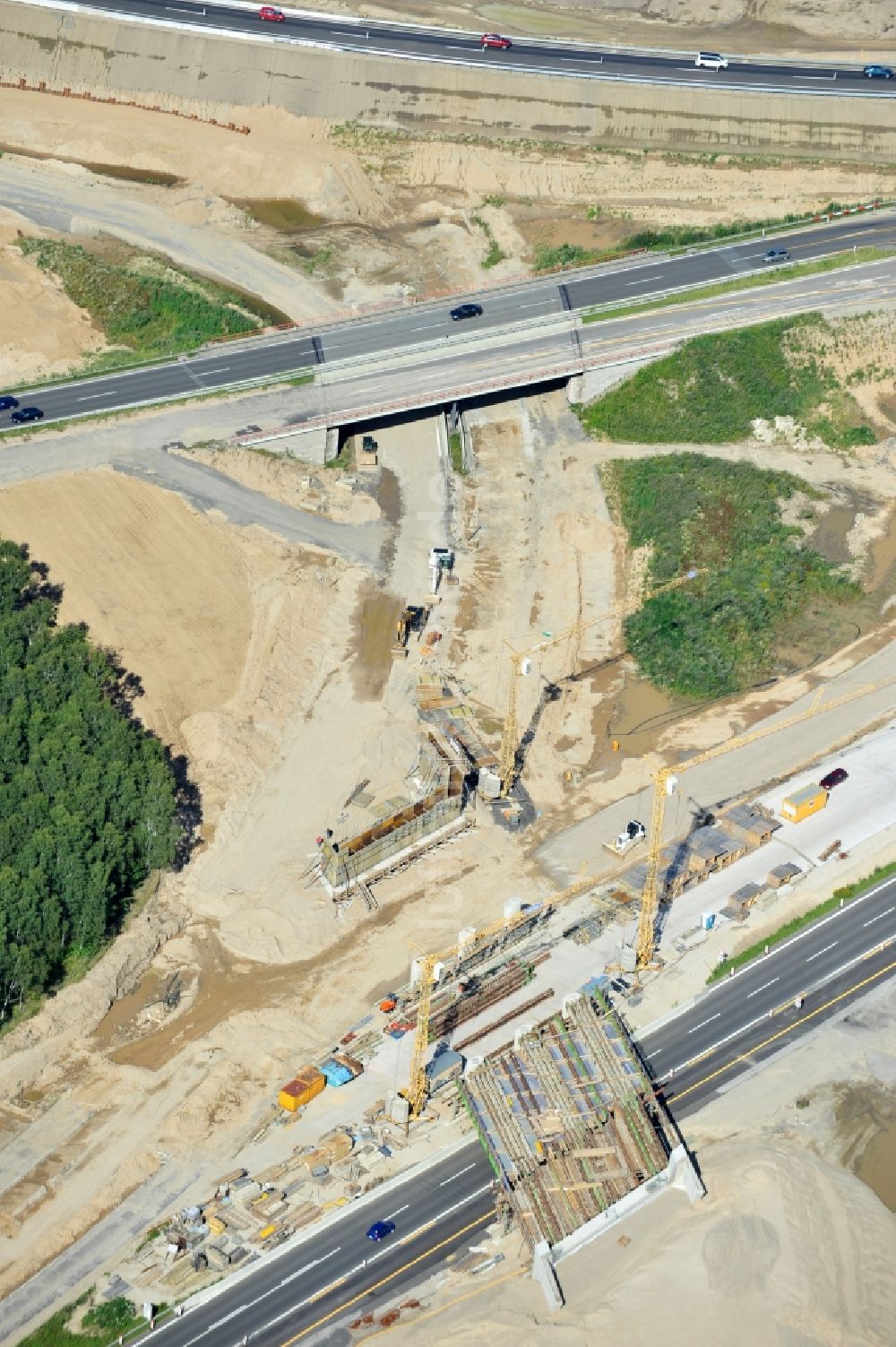 Schwanebeck von oben - Baustelle Autobahndreieck Schwanebeck bzw. Kreuz Barnim