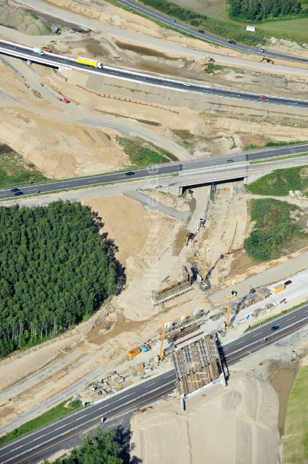 Schwanebeck aus der Vogelperspektive: Baustelle Autobahndreieck Schwanebeck bzw. Kreuz Barnim