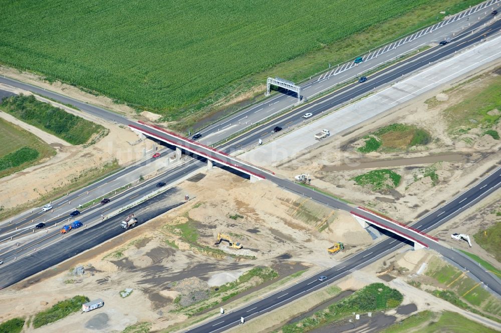 Luftaufnahme Schwanebeck - Baustelle Autobahndreieck Schwanebeck bzw. Kreuz Barnim