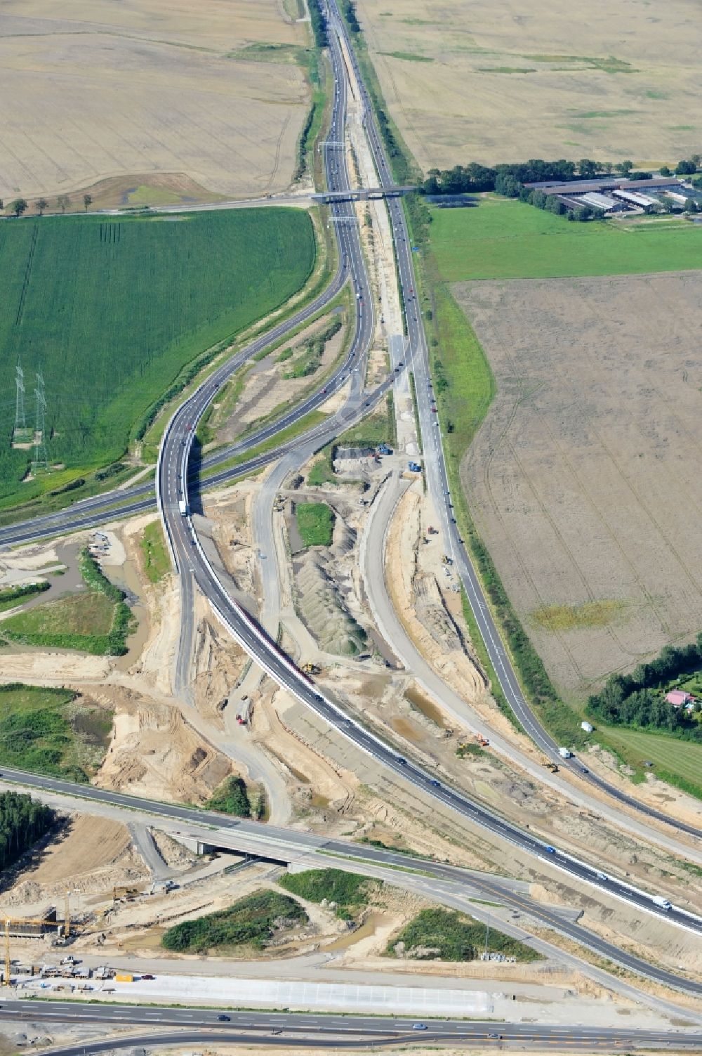 Schwanebeck von oben - Baustelle Autobahndreieck Schwanebeck bzw. Kreuz Barnim