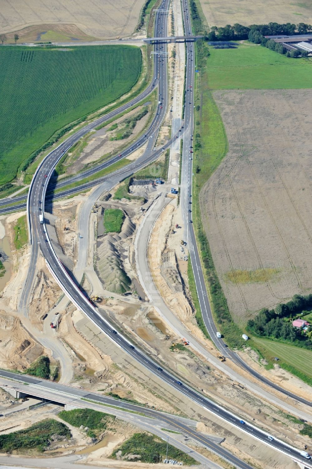 Schwanebeck aus der Vogelperspektive: Baustelle Autobahndreieck Schwanebeck bzw. Kreuz Barnim