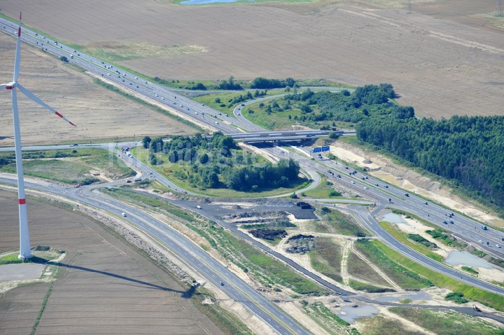 Luftaufnahme Schwanebeck - Baustelle Autobahndreieck Schwanebeck bzw. Kreuz Barnim