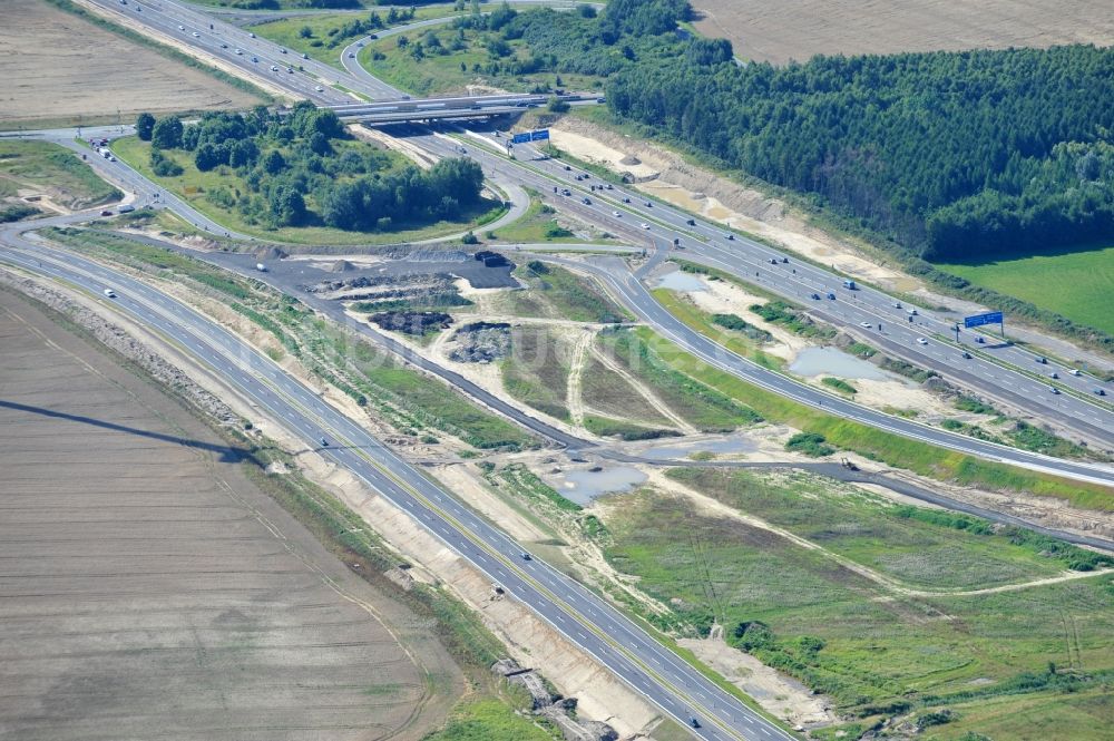 Schwanebeck von oben - Baustelle Autobahndreieck Schwanebeck bzw. Kreuz Barnim