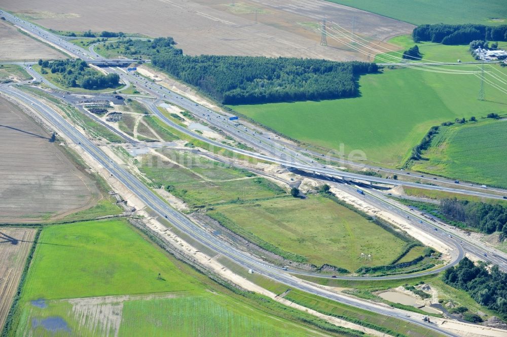 Schwanebeck aus der Vogelperspektive: Baustelle Autobahndreieck Schwanebeck bzw. Kreuz Barnim