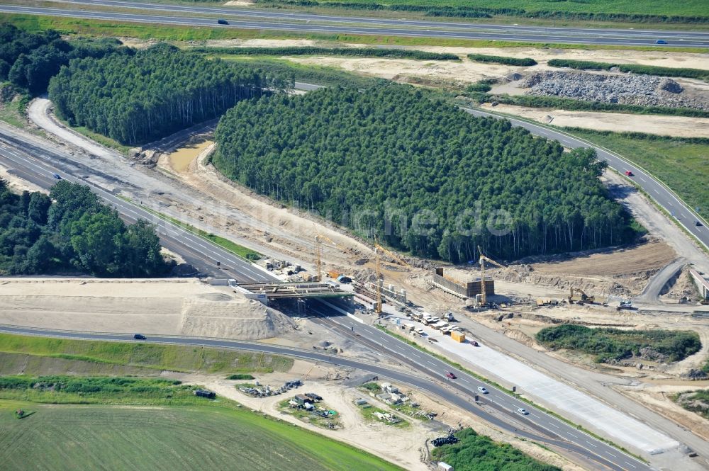 Luftbild Schwanebeck - Baustelle Autobahndreieck Schwanebeck bzw. Kreuz Barnim