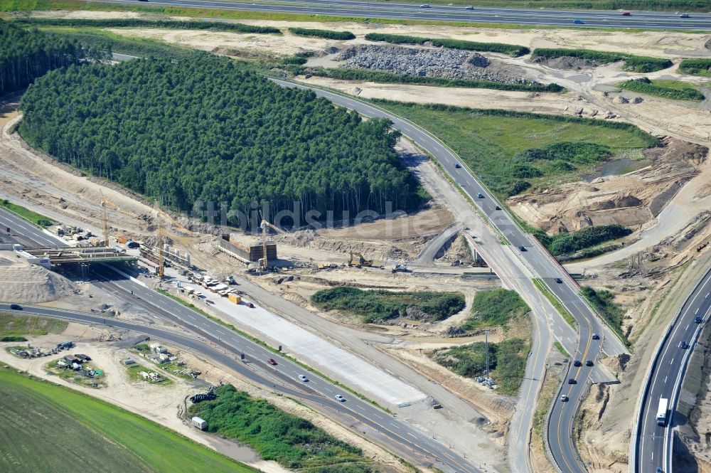 Luftaufnahme Schwanebeck - Baustelle Autobahndreieck Schwanebeck bzw. Kreuz Barnim