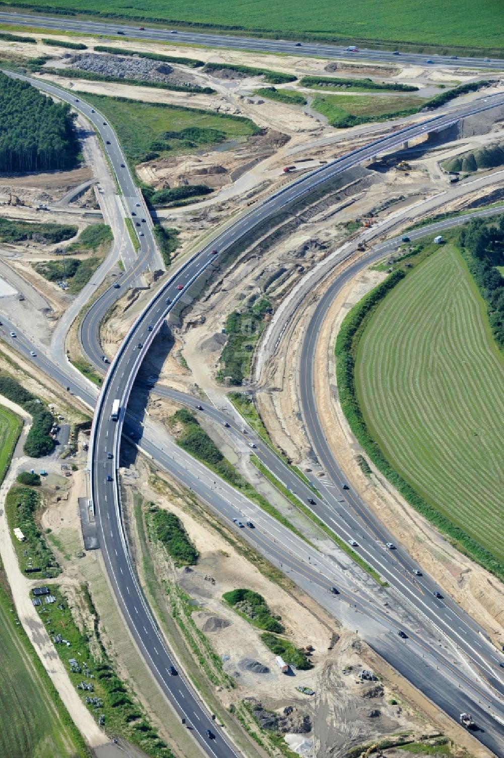 Schwanebeck von oben - Baustelle Autobahndreieck Schwanebeck bzw. Kreuz Barnim