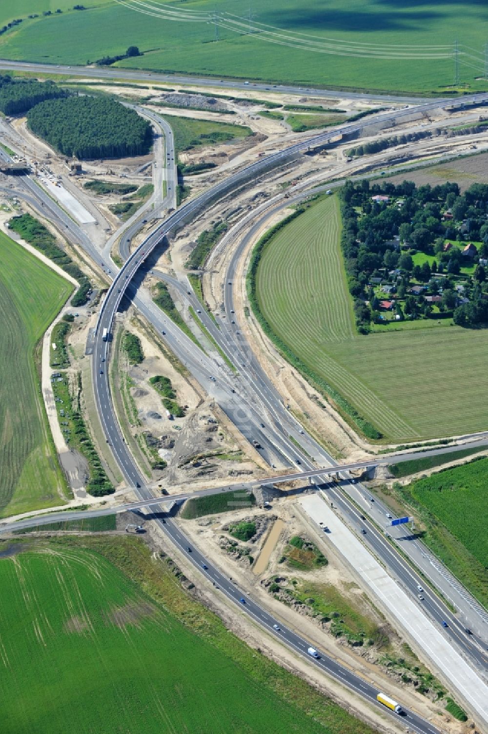 Schwanebeck aus der Vogelperspektive: Baustelle Autobahndreieck Schwanebeck bzw. Kreuz Barnim