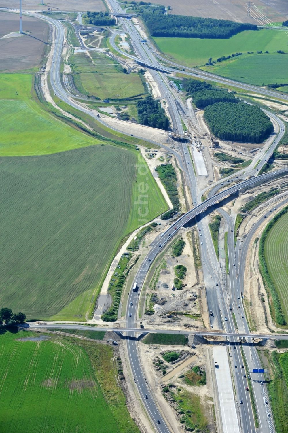 Luftbild Schwanebeck - Baustelle Autobahndreieck Schwanebeck bzw. Kreuz Barnim