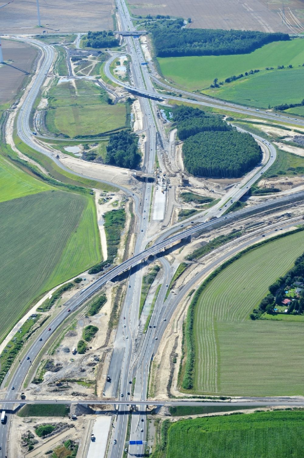 Luftaufnahme Schwanebeck - Baustelle Autobahndreieck Schwanebeck bzw. Kreuz Barnim