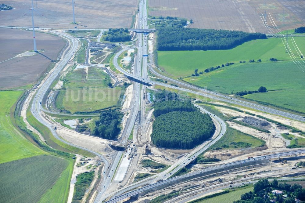 Schwanebeck aus der Vogelperspektive: Baustelle Autobahndreieck Schwanebeck bzw. Kreuz Barnim