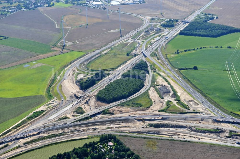 Luftaufnahme Schwanebeck - Baustelle Autobahndreieck Schwanebeck bzw. Kreuz Barnim