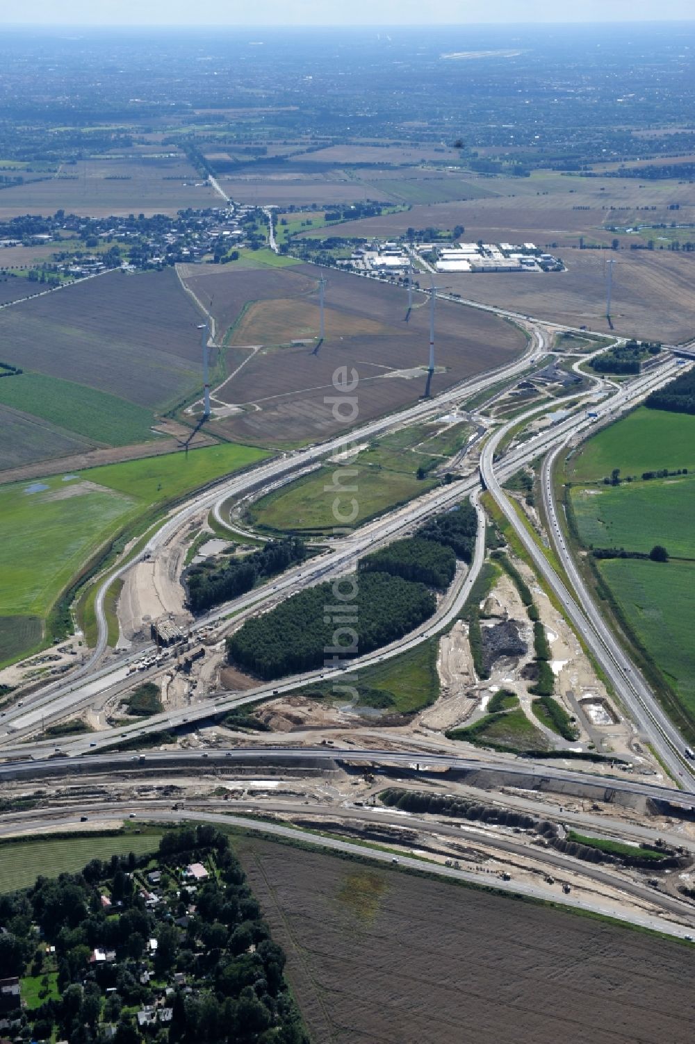 Schwanebeck von oben - Baustelle Autobahndreieck Schwanebeck bzw. Kreuz Barnim