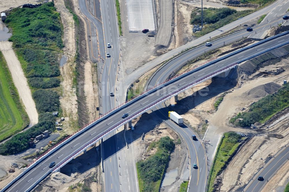 Schwanebeck aus der Vogelperspektive: Baustelle Autobahndreieck Schwanebeck bzw. Kreuz Barnim