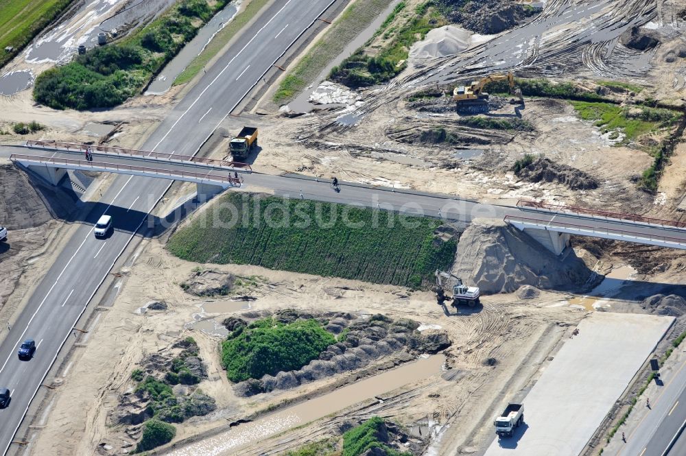 Luftbild Schwanebeck - Baustelle Autobahndreieck Schwanebeck bzw. Kreuz Barnim