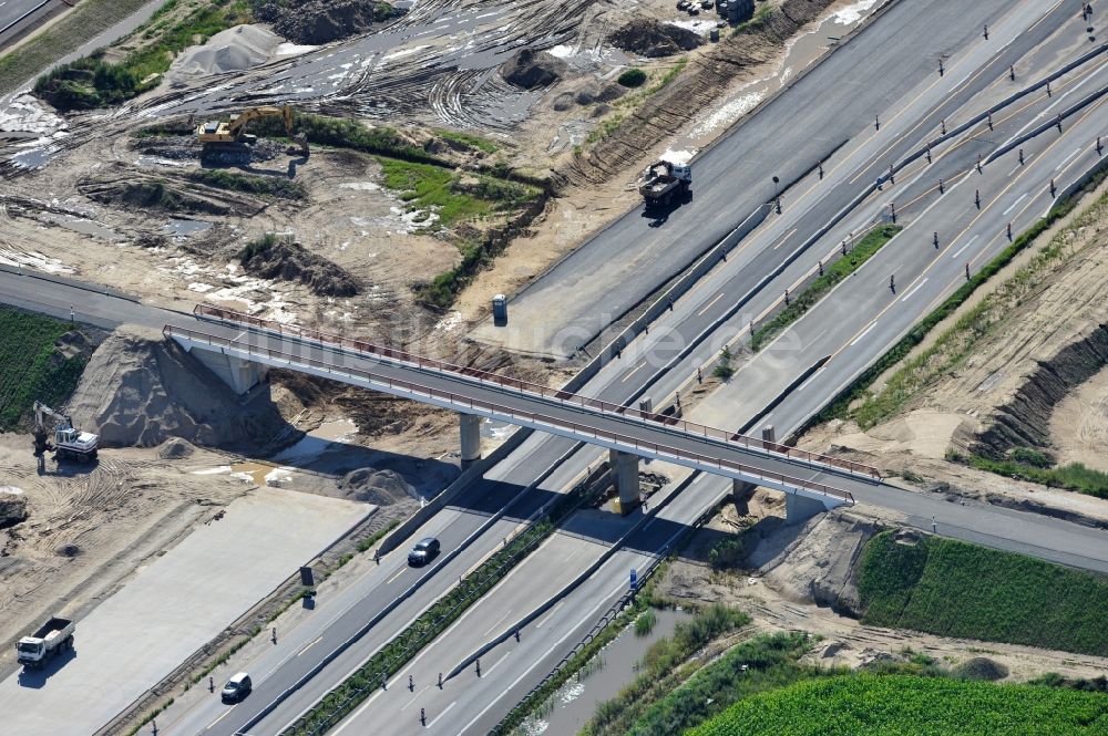 Luftaufnahme Schwanebeck - Baustelle Autobahndreieck Schwanebeck bzw. Kreuz Barnim