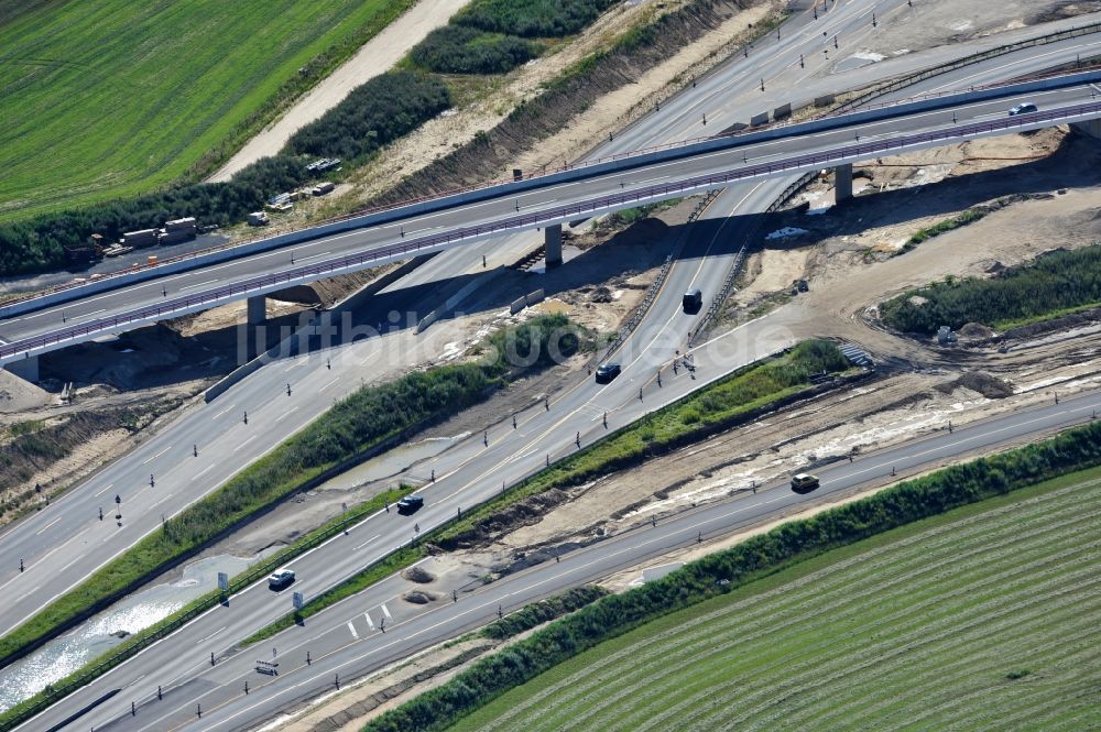 Schwanebeck von oben - Baustelle Autobahndreieck Schwanebeck bzw. Kreuz Barnim